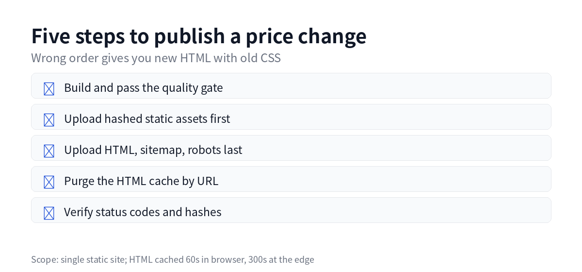 Five steps to publish a price change